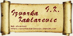 Izvorka Kaplarević vizit kartica